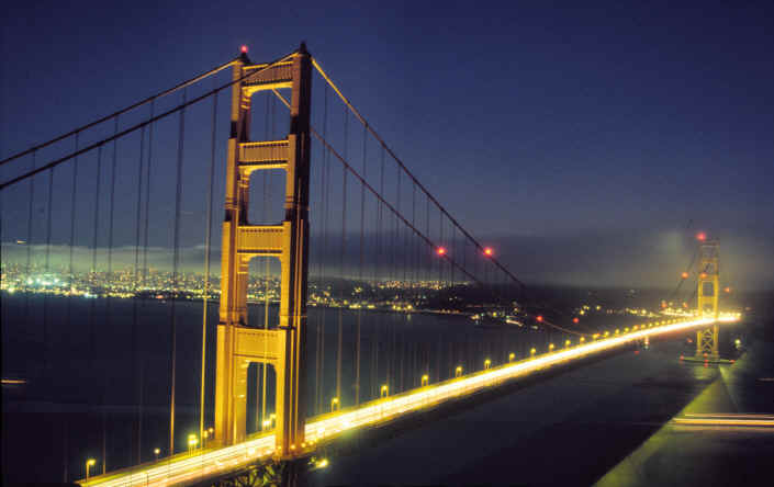 Golden Gate by night