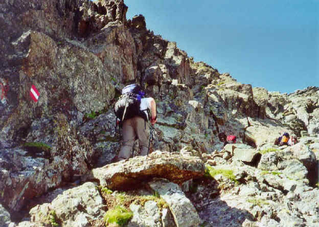 The ascent across the Hofmannsweg