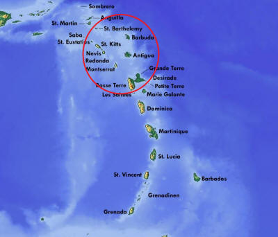 Map of Caribbean 2007