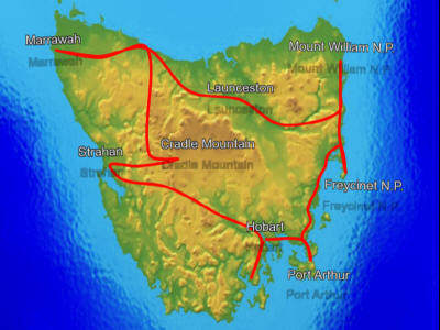 Tasmanien Karte 2013