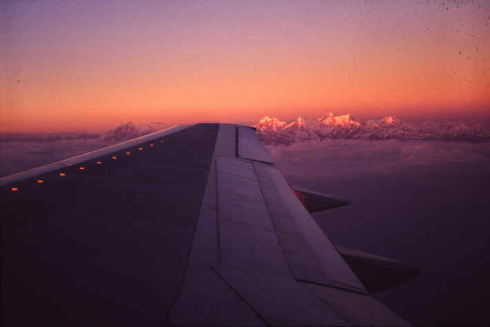 The flight form Kathmandu to Delhi