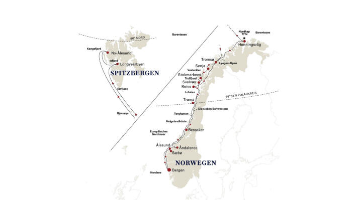 Route Bergen Svalbard